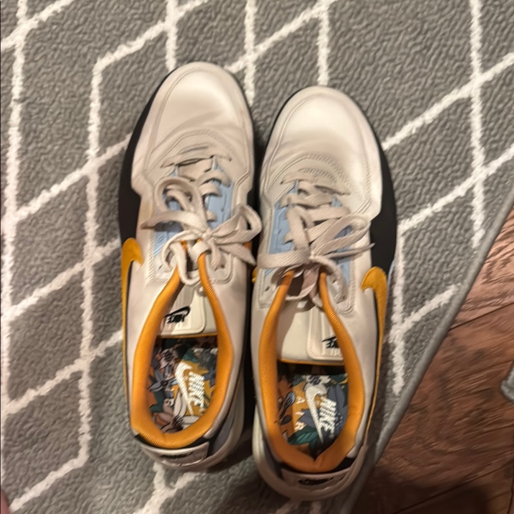 Nike Air Max Athletic Shoes - Yellow, Blue, Black - Picture 2 of 5